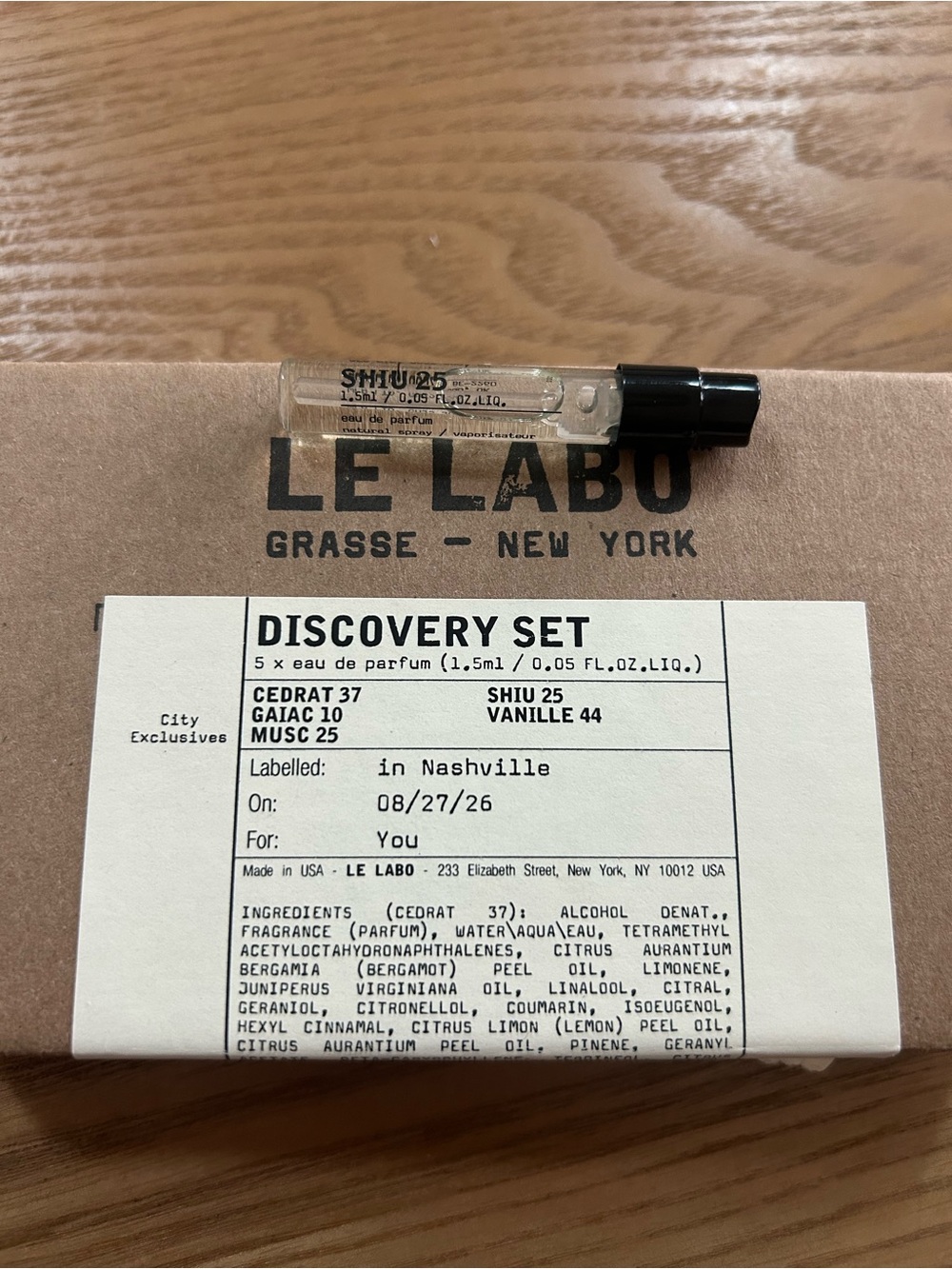 LeLabo Shiu 25Sample on Discovery Set Box